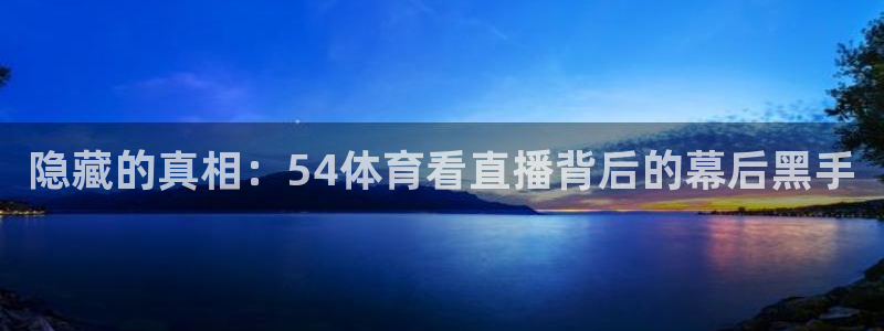 隐藏的真相：54体育看直播背后的幕后黑手