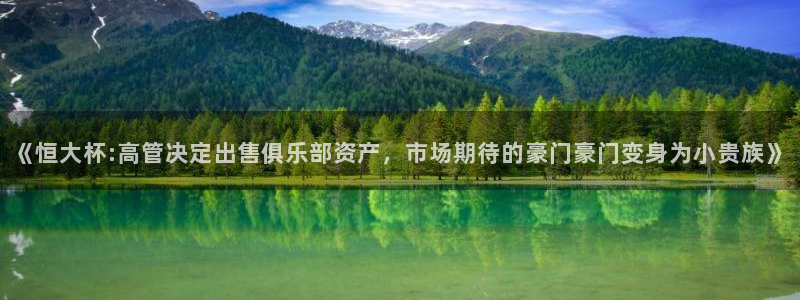 《恒大杯:高管决定出售俱乐部资产，市场期待的豪门豪门变身为小贵族》
